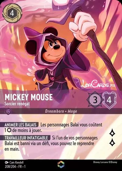 mickey mouse sorcier rénégat 208-204